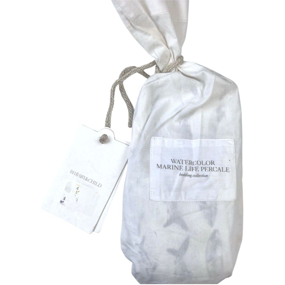 Restoration Hardware RH Baby Watercolor Marine Life Organic Percale Pillowcase
